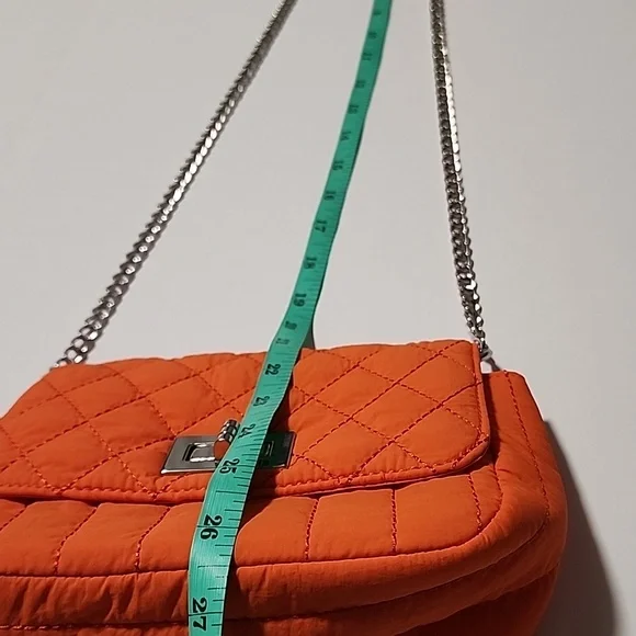 Orange Quilted Chain Crossbody Bag - Picture 14 of 14